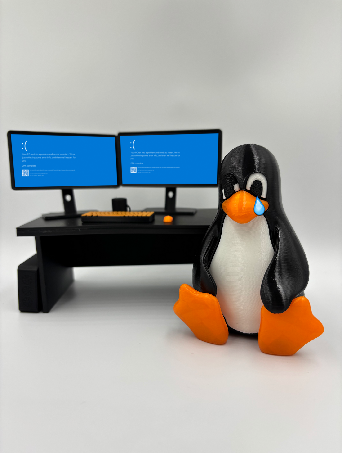 Skeptical Tux Linux Penguin